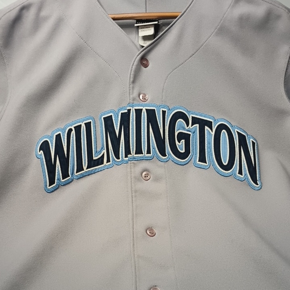 Vintage Wilmington Blue Rocks Authentic Baseball Jersey Game Worn Size 46 #18.